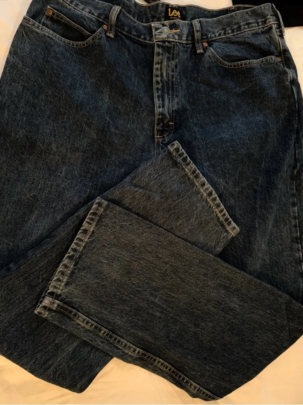 Lee Relaxed Fit Jeans 38x34 Mens Straight Leg Blue Denim Classic